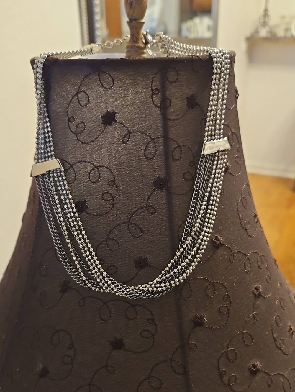 Silver and Black Chain Necklace